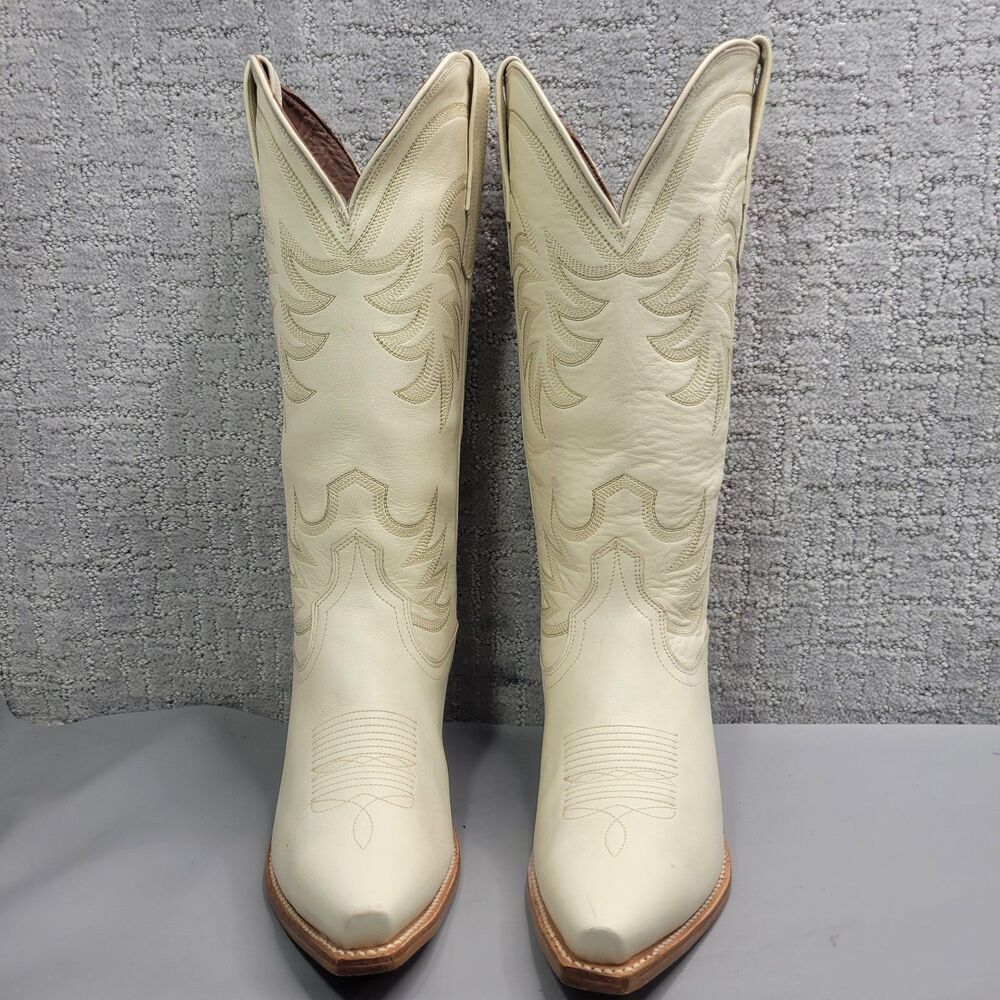 Tecovas the Annie Women's Size US 8.5B Bone Cowhide Cowgirl Boots